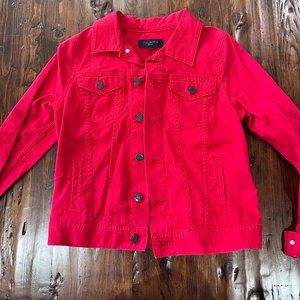 Petite Talbots Red Denim Jacket